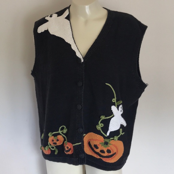 Halloween Vest Ghosts and Pumpkins - Picture 2 of 8